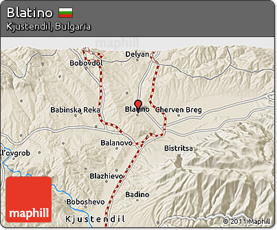 Shaded Relief 3D Map of Blatino