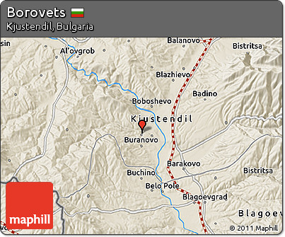 Shaded Relief 3D Map of Borovets