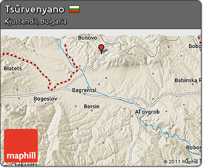 Shaded Relief 3D Map of Tsŭrvenyano