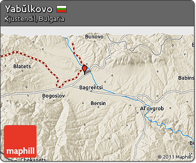 Shaded Relief 3D Map of Yabŭlkovo