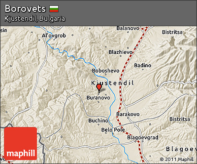 Shaded Relief 3D Map of Borovets