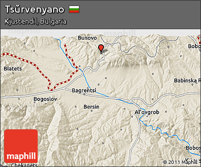 Shaded Relief 3D Map of Tsŭrvenyano