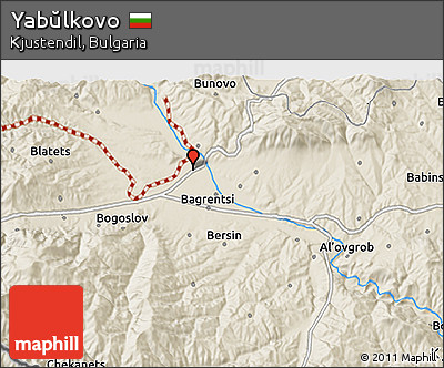 Shaded Relief 3D Map of Yabŭlkovo