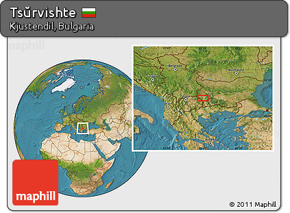 Satellite Location Map of Tsŭrvishte
