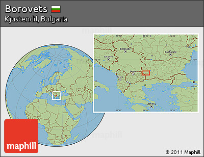 Savanna Style Location Map of Borovets