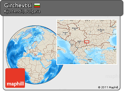 Shaded Relief Location Map of Girchevtsi