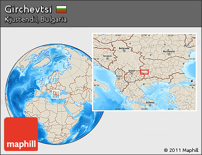 Shaded Relief Location Map of Girchevtsi