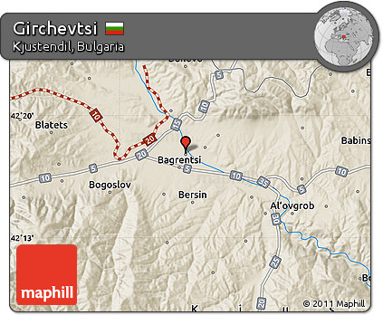 Shaded Relief Map of Girchevtsi