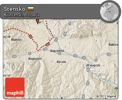 Shaded Relief Map of Stensko