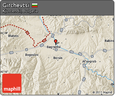 Shaded Relief Map of Girchevtsi