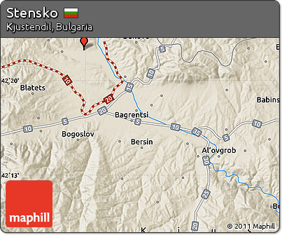 Shaded Relief Map of Stensko