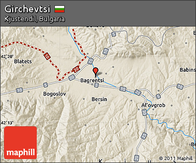 Shaded Relief Map of Girchevtsi