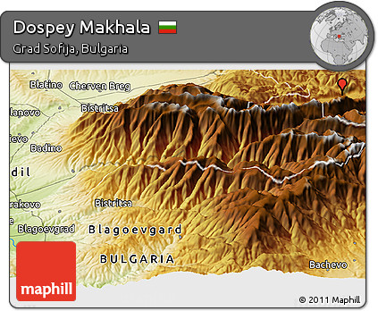 Physical Panoramic Map of Dospey Makhala