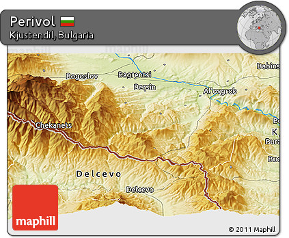 Physical Panoramic Map of Perivol