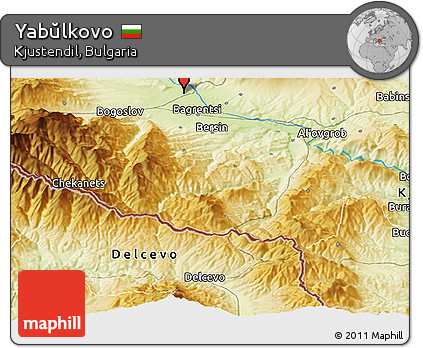 Physical Panoramic Map of Yabŭlkovo