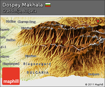 Physical Panoramic Map of Dospey Makhala
