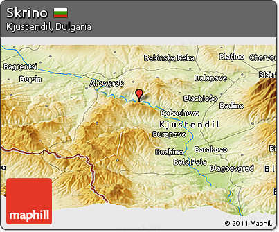 Physical Panoramic Map of Skrino