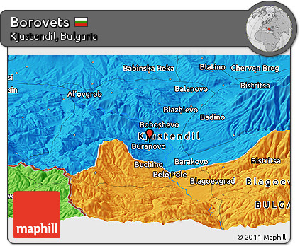 Political Panoramic Map of Borovets