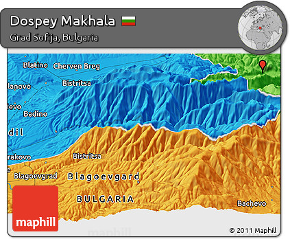 Political Panoramic Map of Dospey Makhala