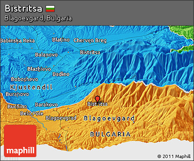 Political Panoramic Map of Bistritsa