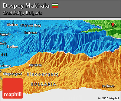 Political Panoramic Map of Dospey Makhala