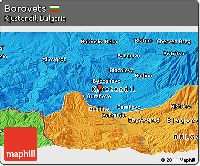 Political Panoramic Map of Borovets