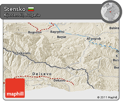 Shaded Relief Panoramic Map of Stensko