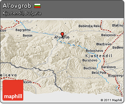 Shaded Relief Panoramic Map of Al'ovgrob
