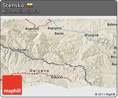 Shaded Relief Panoramic Map of Stensko