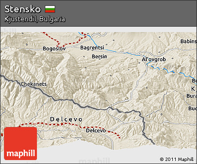 Shaded Relief Panoramic Map of Stensko