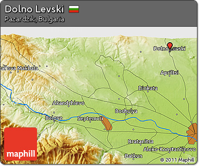 Physical 3D Map of Dolno Levski