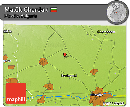 Physical 3D Map of Malŭk Chardak