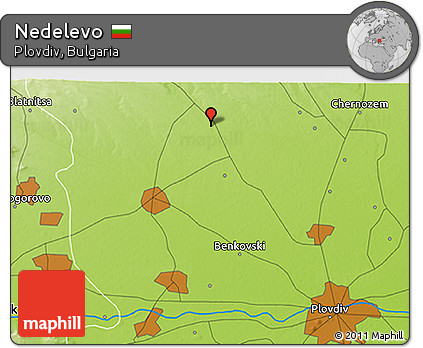 Physical 3D Map of Nedelevo