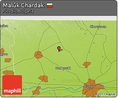 Physical 3D Map of Malŭk Chardak