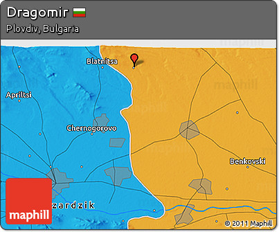 Political 3D Map of Dragomir