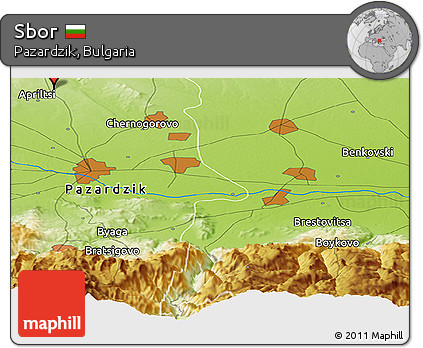 Physical Panoramic Map of Sbor
