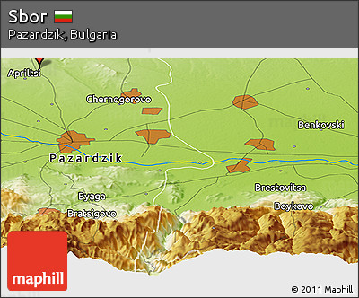 Physical Panoramic Map of Sbor