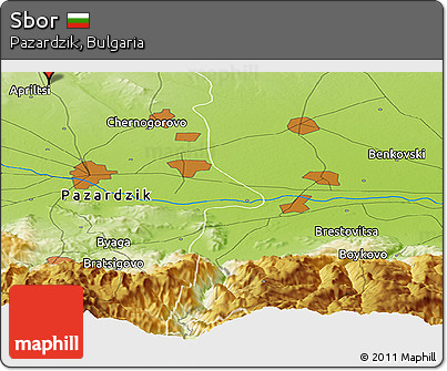 Physical Panoramic Map of Sbor