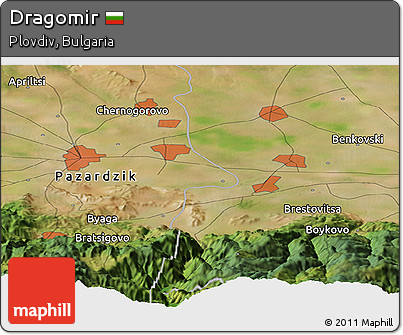 Satellite Panoramic Map of Dragomir