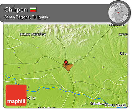 Physical 3D Map of Chirpan