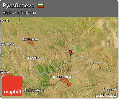 Satellite 3D Map of Pyasŭchevo