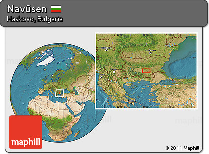 Satellite Location Map of Navŭsen