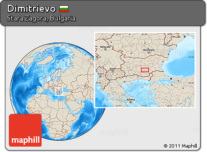 Shaded Relief Location Map of Dimitrievo