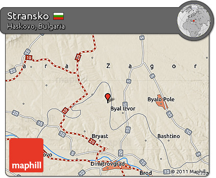 Shaded Relief Map of Stransko