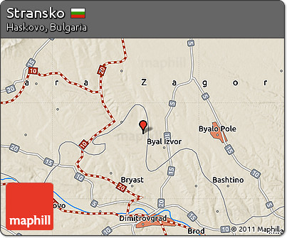 Shaded Relief Map of Stransko