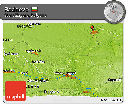 Physical Panoramic Map of Radnevo