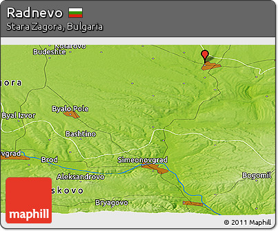 Physical Panoramic Map of Radnevo