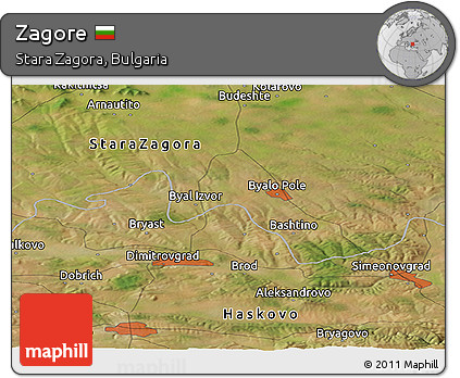 Satellite Panoramic Map of Zagore