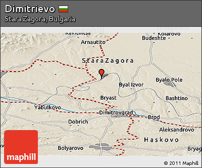 Shaded Relief Panoramic Map of Dimitrievo