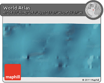 Satellite 3D Map of the Area around 42° 9' 30" N, 25° 25' 29" W